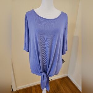 NWT Dana Buchman Tie-front Tee, Size XL